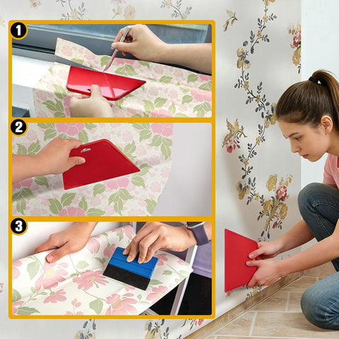 tiptopcarbon Wallpaper Kit Wallpaper Smoothing Tool Wallpaper Tools for Peel and Stick on Contact Paper Hanging Vinyl Backsplash Window Film