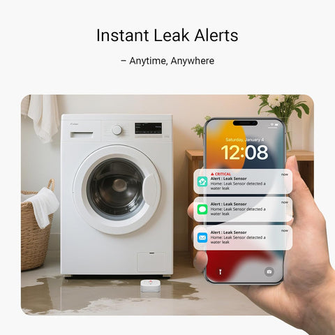 YoLink Water Leak Sensor 4 105 dB Alarm Kit: 4-Pack + Hub