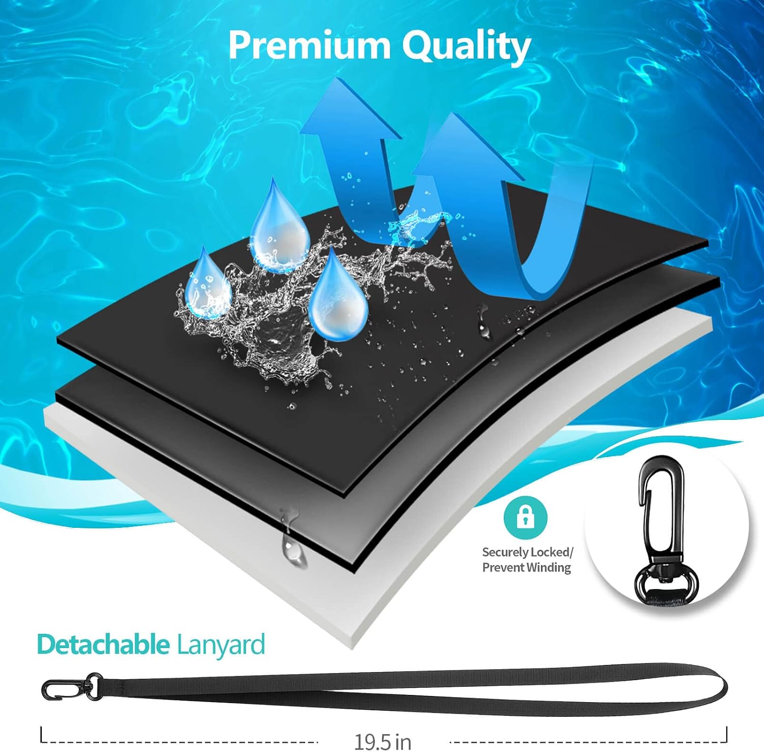 100 Pack 8.5“ Waterproof Cell Phone Pouch - Underwater Dry Bag Case Lanyard - Water Proof Clear Holder Protector for iPhone 17 16 15 Pro Max Plus Samsung Galaxy S25 S24 Ultra Note for Beach Swimming