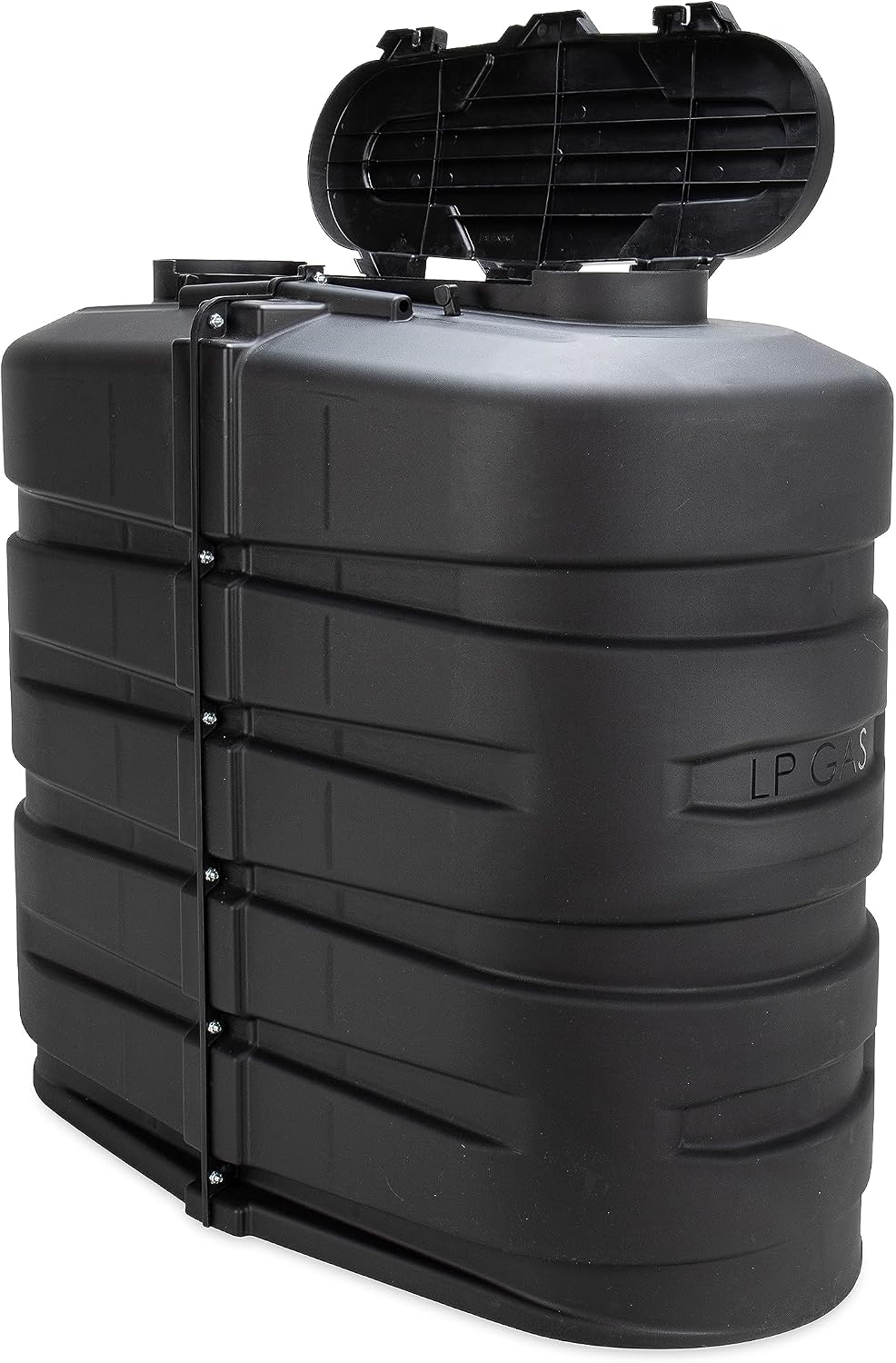 Camco Dual Camper Propane Tank Cover, Custom Molded, 30 lb, Black, 50514