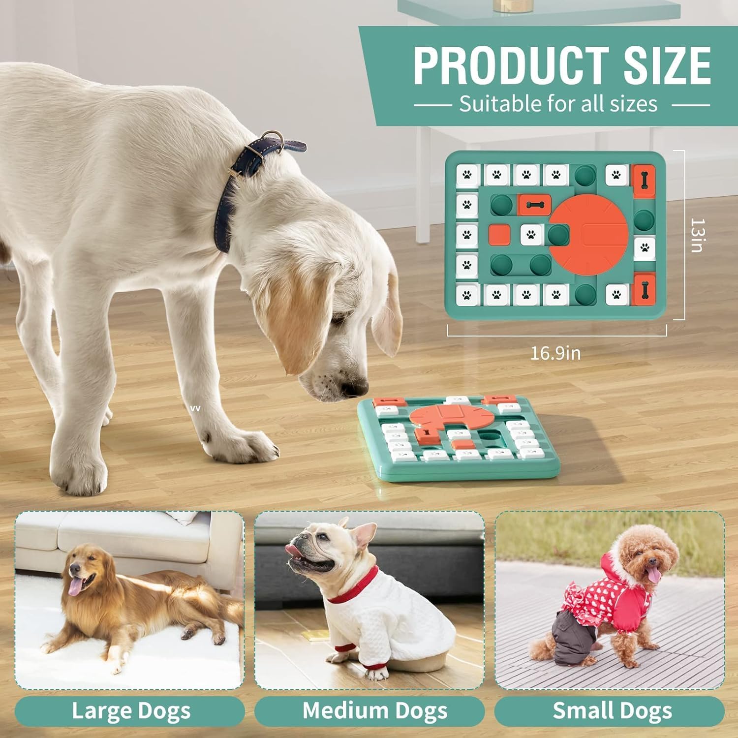 Dog Puzzle Toys, Treat Dispensing Dog Enrichment Toys for IQ Training and Brain Stimulation, Interactive Mentally Stimulating Toys as Gifts for Puppies, Cats, Dogs (L-Level 4)