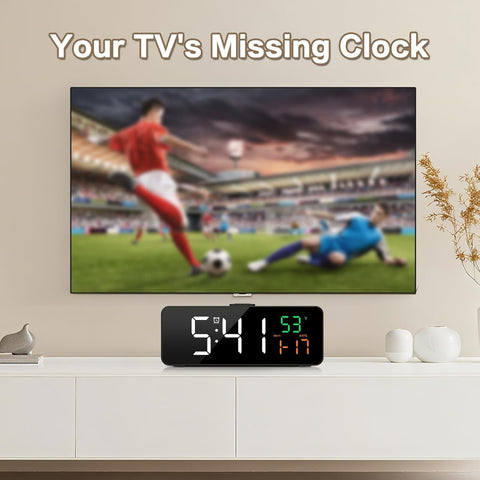 Netzu 3-in-1 Digital Clocks for Living Room, Small & Compact Alarm Clock