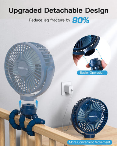 FRIZCOL 12000mAh Portable Stroller Fan 65Hours As Power Bank Baby Clip Fan
