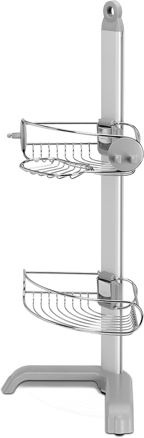 simplehuman Corner Shower Caddy, Stainless Steel and Anodized Aluminum