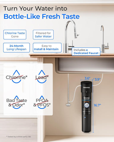 Waterdrop 15UB Under Sink Water Filter System with Dedicated Faucet