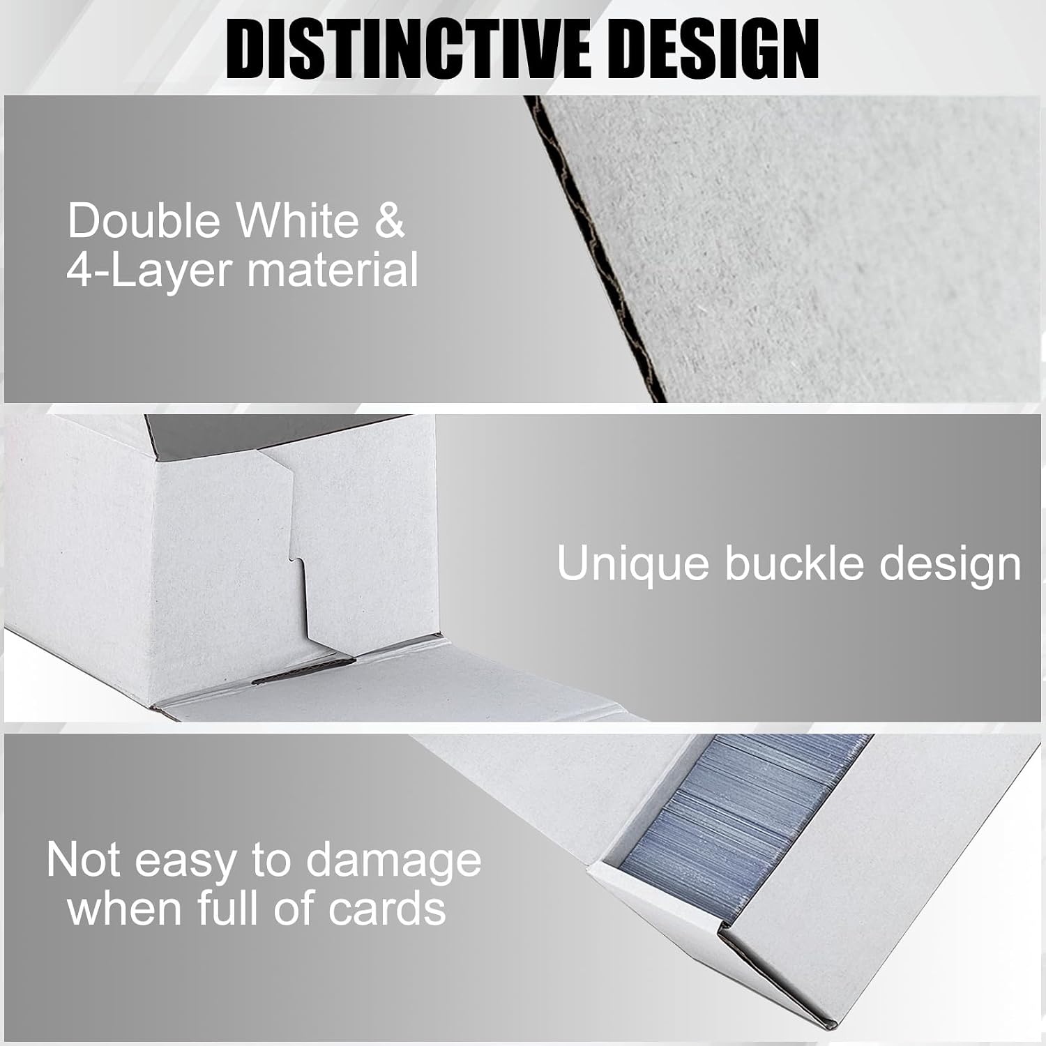 Trading Card Storage Box, 10-Pack 1100 Count White Corrugated Cardboard Box