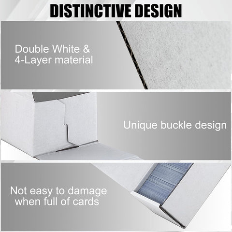Trading Card Storage Box, 10-Pack 1100 Count White Corrugated Cardboard Box