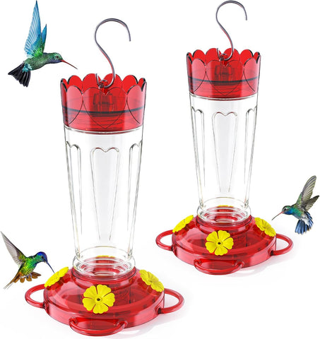 Hummingbird Feeders for Outdoors 2 Pack 14Oz Plastic Ant&Bee Proof