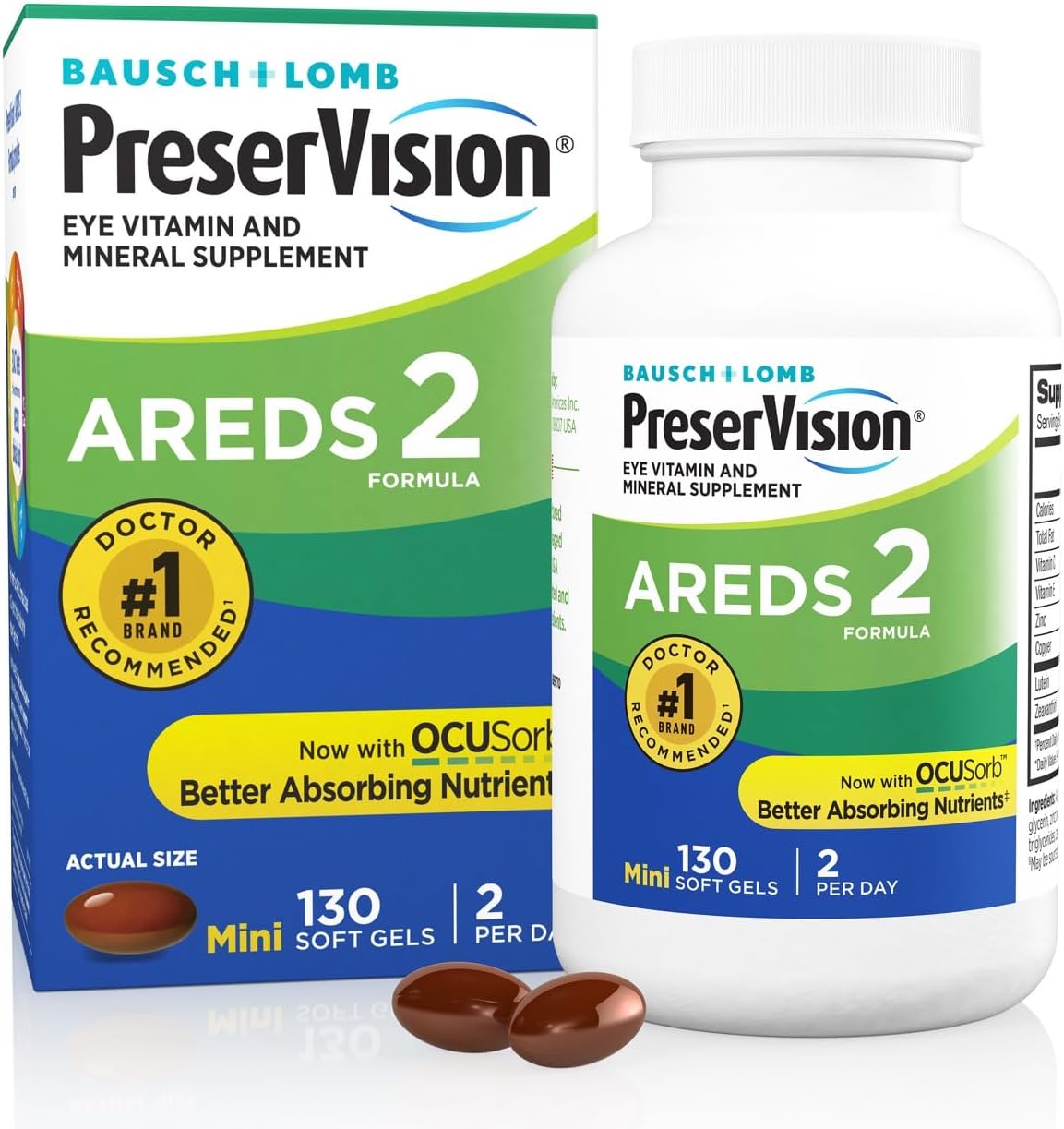 PreserVision AREDS 2 Eye Vitamins Lutein Zeaxanthin Supplement 130 Softgels