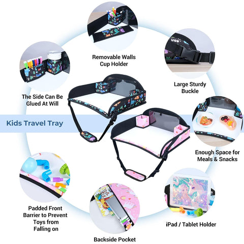 COOLBEBE 2PCS Kids Travel Tray for Toddler Car Seat