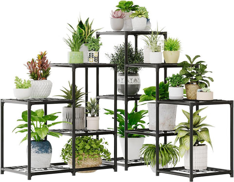 Bamworld Corner Plant Stand Indoor Metal Plant Shelf 5-Tier