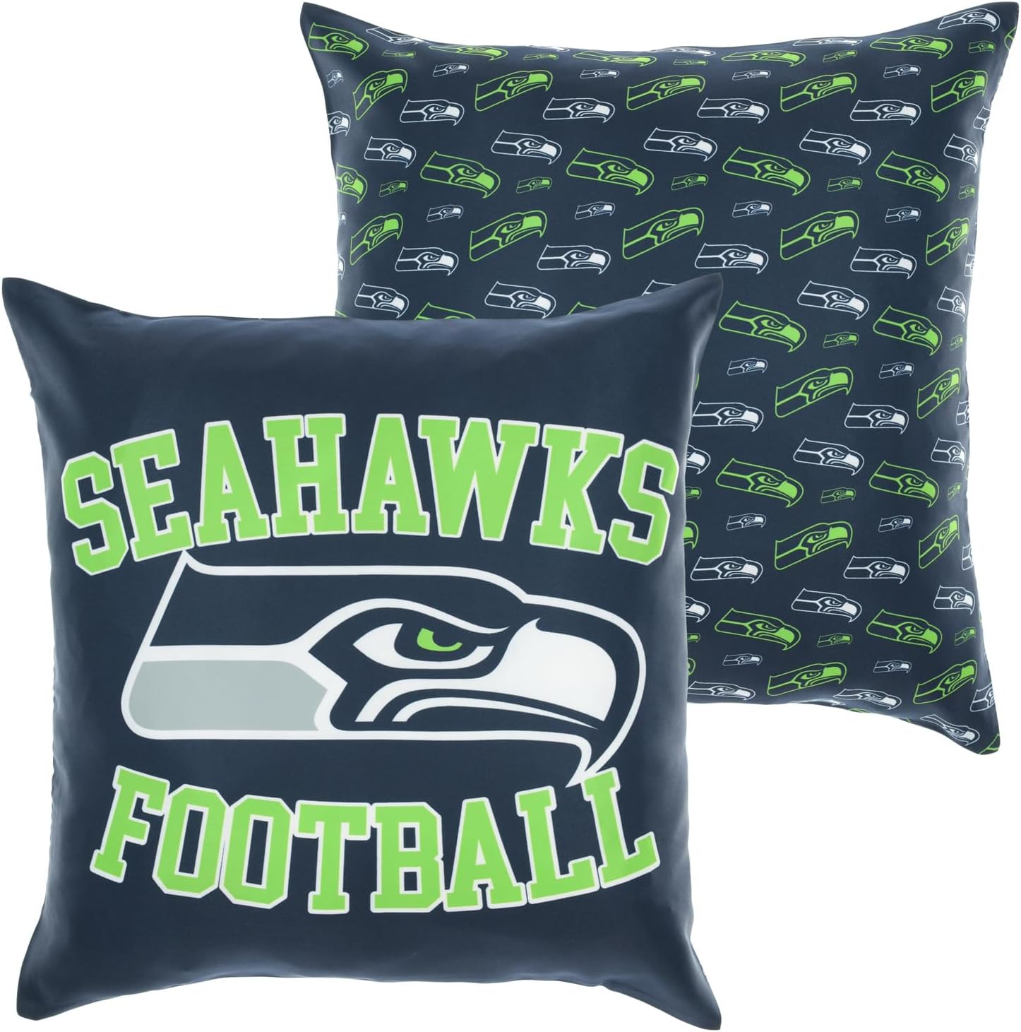 FOCO NFL 2 Pack Throw Pillow Cover 18 x 18, Seattle Seahawks