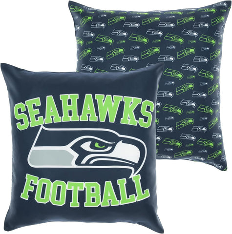 FOCO NFL 2 Pack Throw Pillow Cover 18 x 18, Seattle Seahawks
