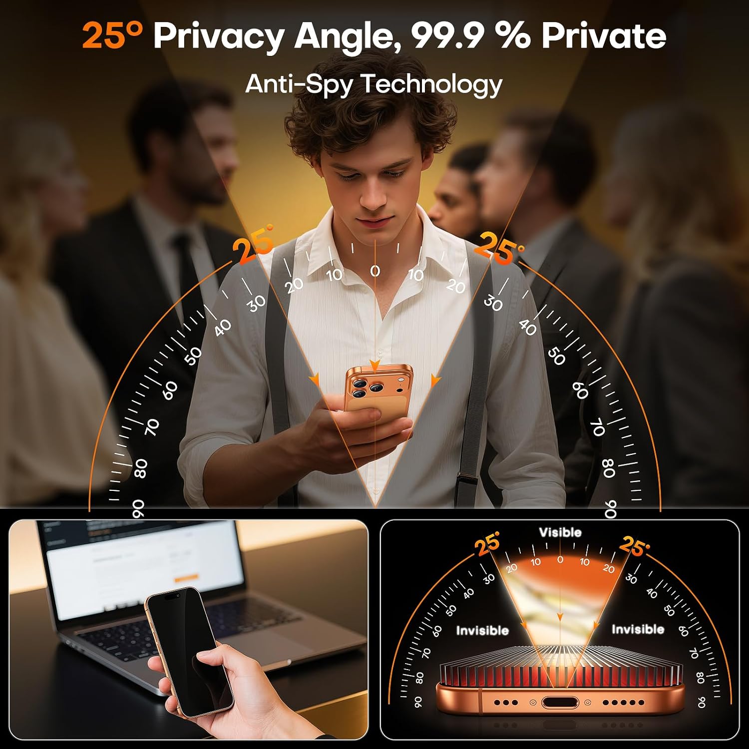 TOCOL for iPhone 17 Pro Privacy Screen Protector