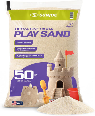 Sun Joe Silica Play Sand for Sandbox, Ultra Fine, PLYSAND50