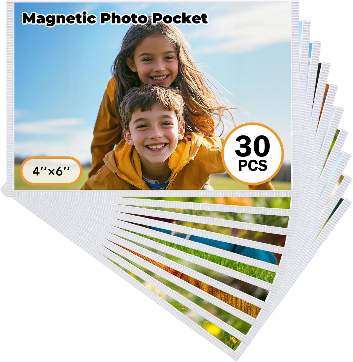 Magnetic Picture Frames for Refrigerator 4x6, 30 Pack White