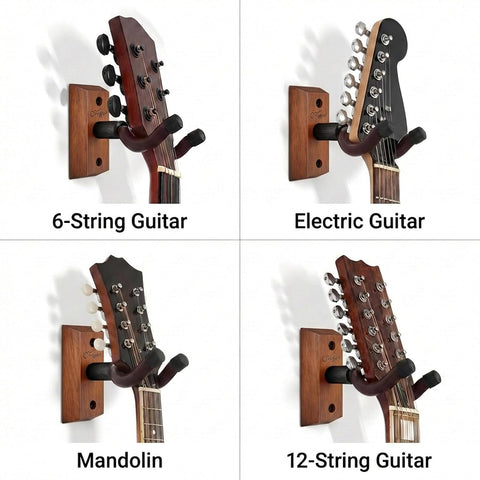 SNIGJAT Guitar Wall Mount 2 Pack, Wood Guitar Hanger Wall Hook with Screws