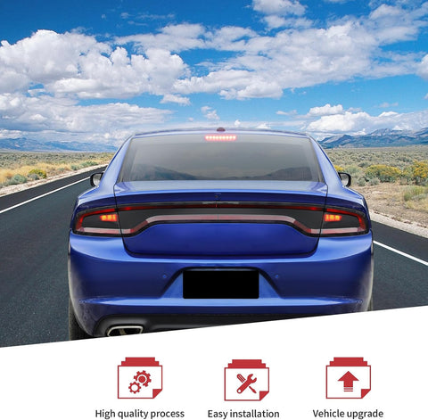 JeCar Tail Light Cover Smoked Tail Light Guard for 2015-2024 Dodge Charger Exterior Accessories
