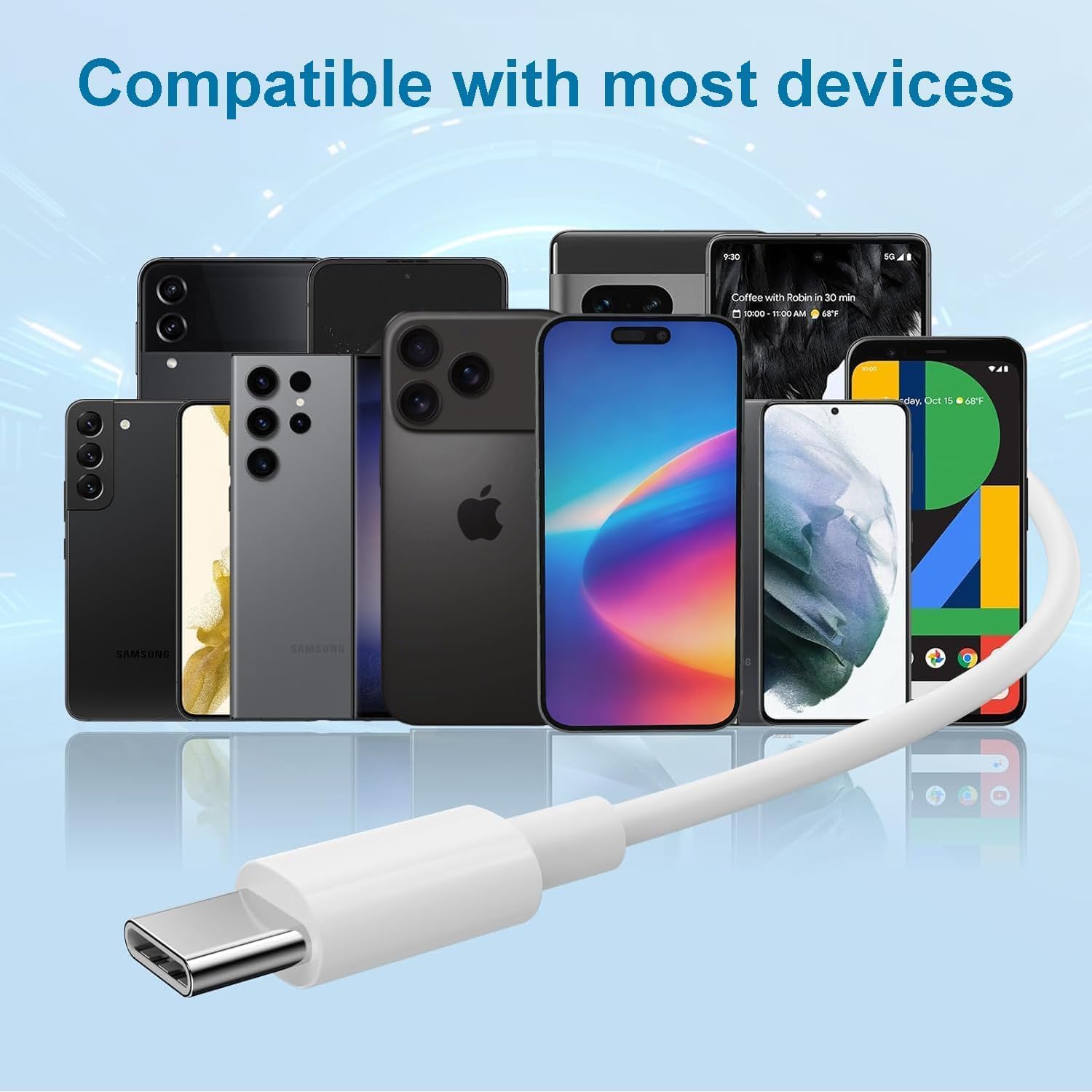 2 Packs USB C Headphones for iPhone 17/16/15 Pro Max Plus Type C Earphones with Microphone & Remote Noise Cancelling Earbuds for iPhone 17/16/15 Pro, iPad, Galaxy S26/S25/S24/Ultra Note10/20