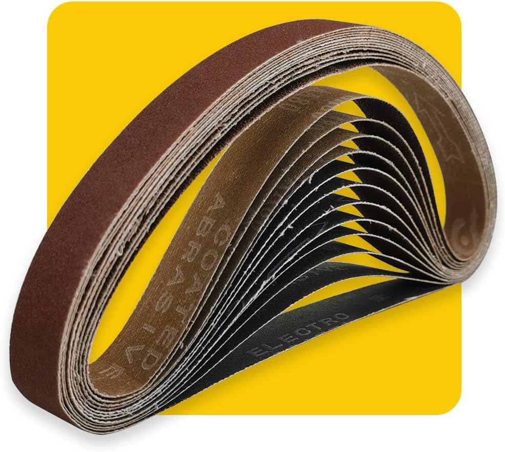 1x30 1 x 30 inch Sanding Belt Pack 1-Inch x 30-Inch,12 Pcs(4 Each of 80 120 150 Grits) Aluminum Oxide for Sander
