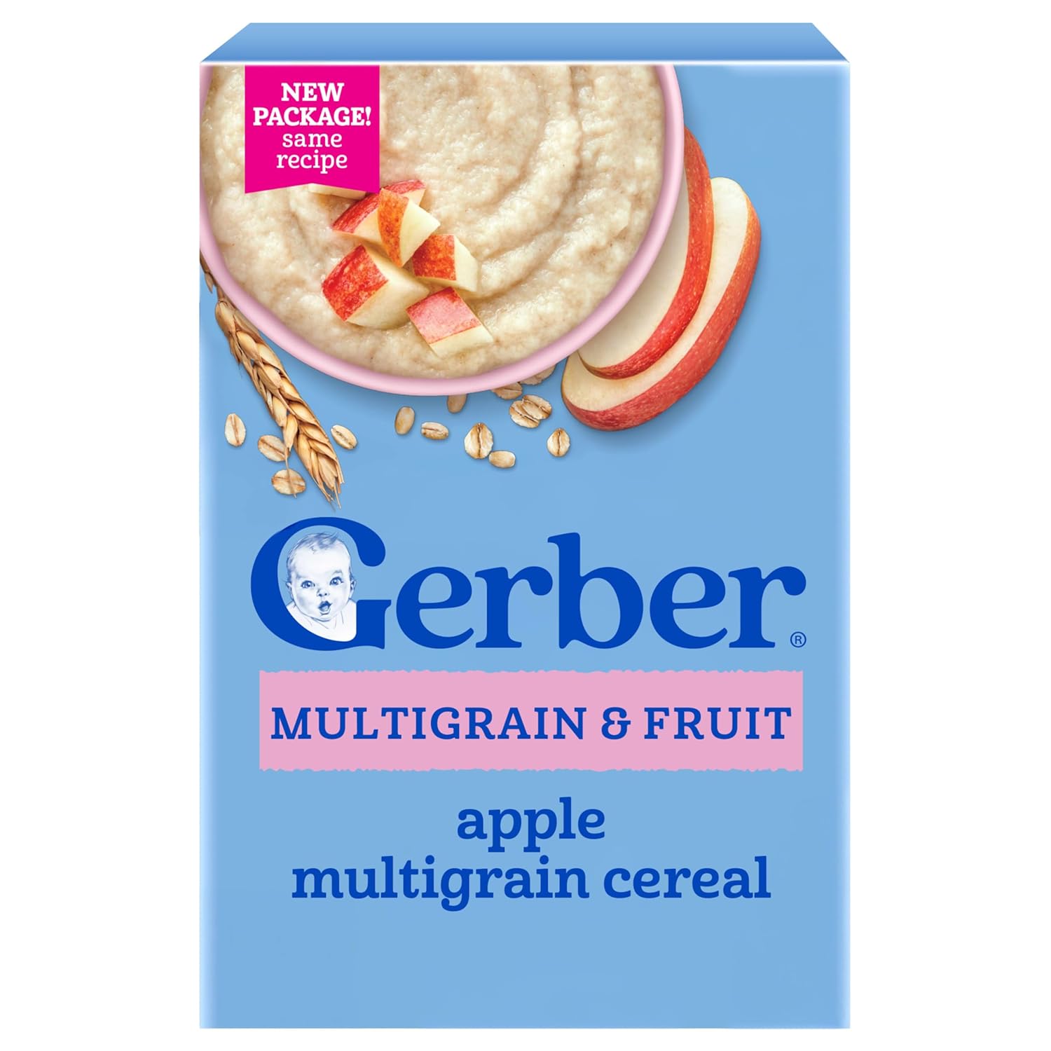 Gerber Stage 2 Multigrain Apple Cereal, 8 Oz, 5 Pack