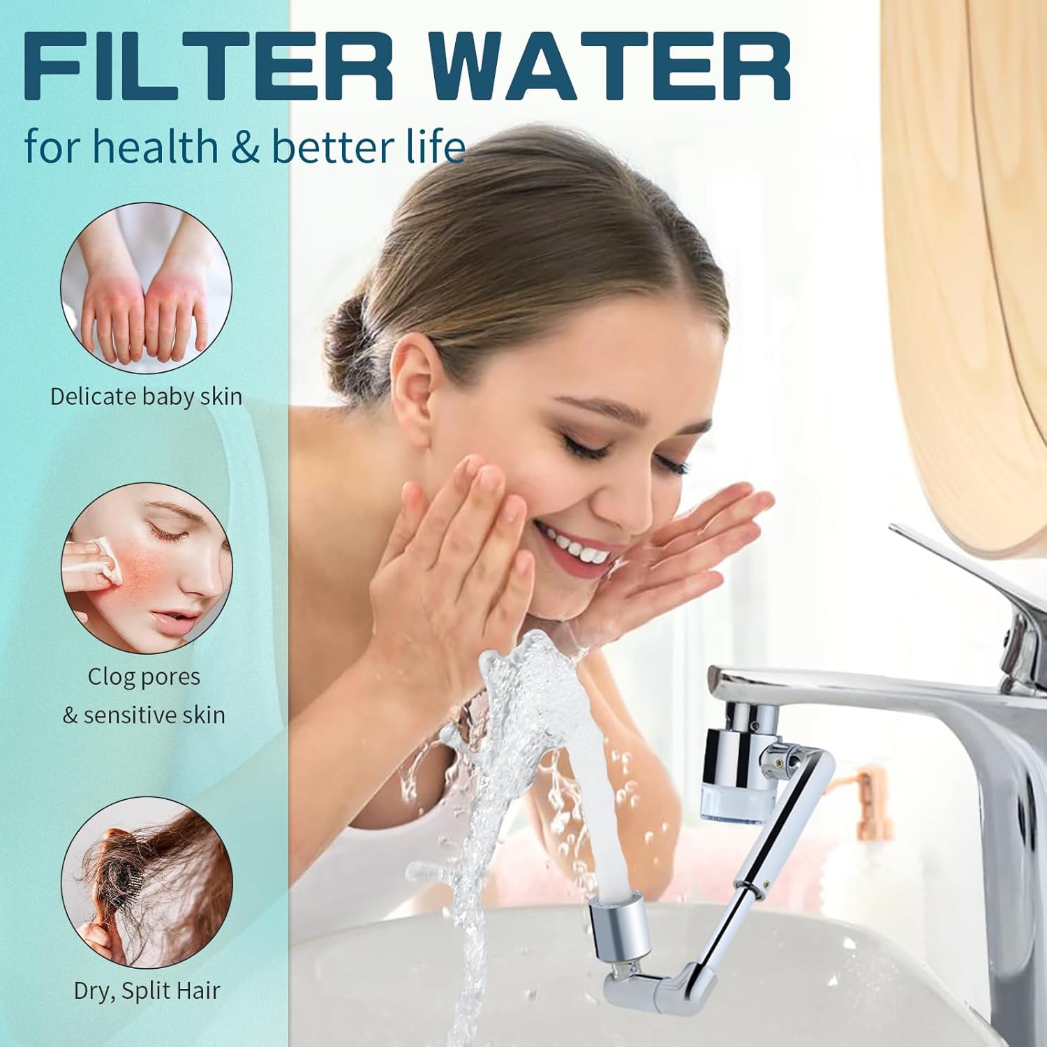 4pcs Carbon Fiber Filter Replacement for CECEFIN Filtered Faucet Extender