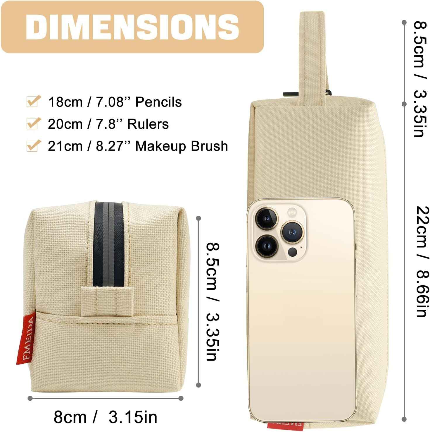 Fmeida Simple Pencil Case Pouch, Office Supplies Gift for Men Women