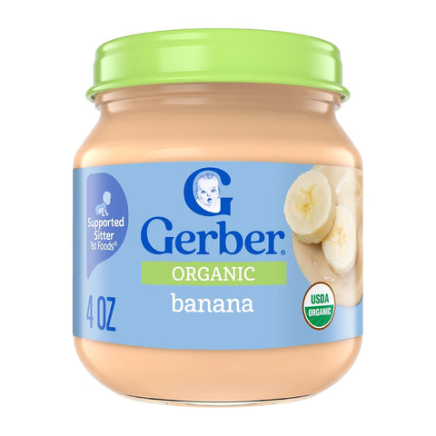 Gerber Stage 1 Organic Banana Baby Food, 4 Oz, 10 Pack