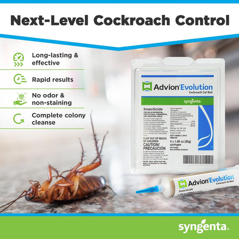 Syngenta - 61596 Evolution Cockroach Gel Bait, Size: 4 x 1.06 oz (30g), Various