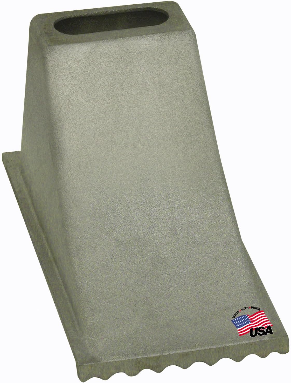 Buyers Products WC1267 Aluminum Wheel Chock 6.25 x 12.25 x 7 Inch with Steep Slope Design and Rugged Teeth for Stability, 55,000 lb Capacity, Lightweight Chock for Trucks Trailers and Equipment