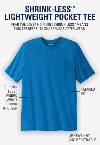 KingSize Shrink-Less Lightweight Pocket Crewneck T-Shirt