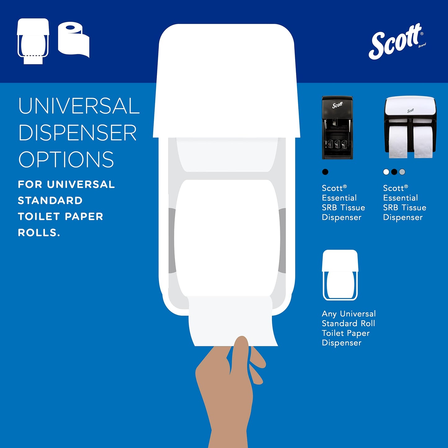 Scott® Professional 100% Recycled Fiber Standard Roll Toilet Paper, Bulk (13217), with Elevated Design, 2-Ply, White, Individually wrapped rolls (473 Sheets/Roll, 80 Rolls/Case, 37,840 Sheets/Case)