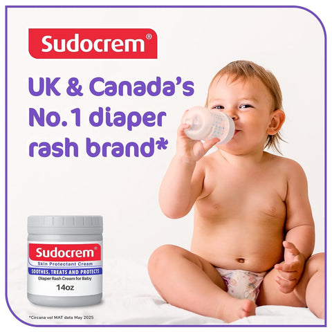 Sudocrem Baby Diaper Rash Cream, Skin Protectant with Zinc Oxide, 14oz