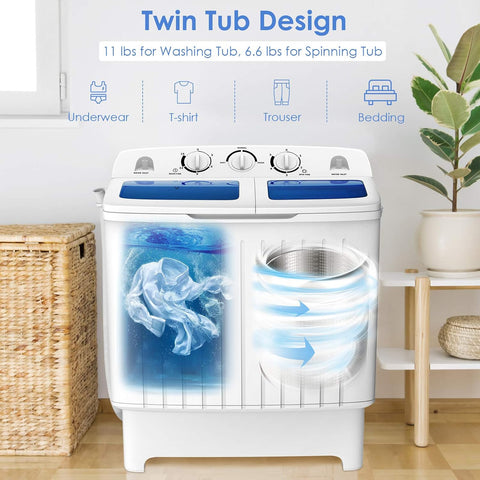 ARLIME Portable Washing Machine, 20lbs Mini Twin Tub Washing Machine