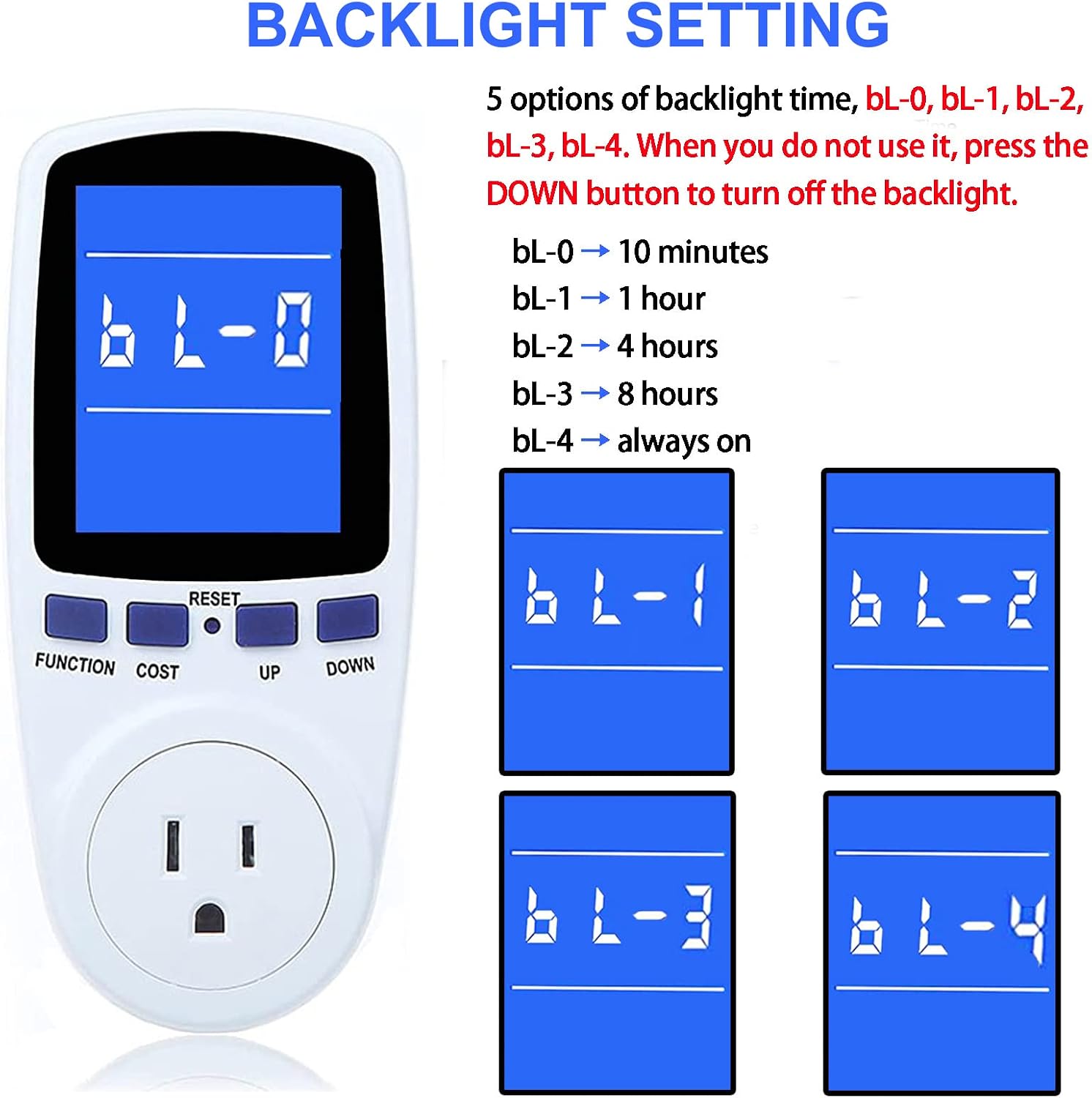 2 Pack Upgraded Watt Meter Power Meter Plug 7 Modes Display