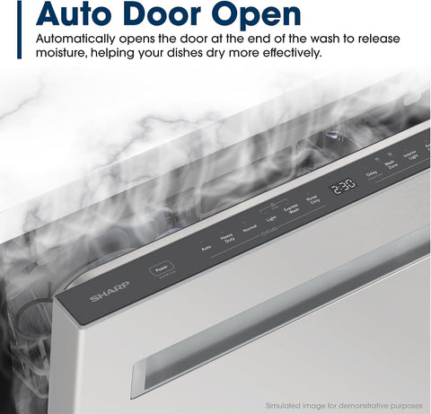 Sharp SDW6748SNS 24 in. Top Control Pocket Handle 47 dBA Dishwasher