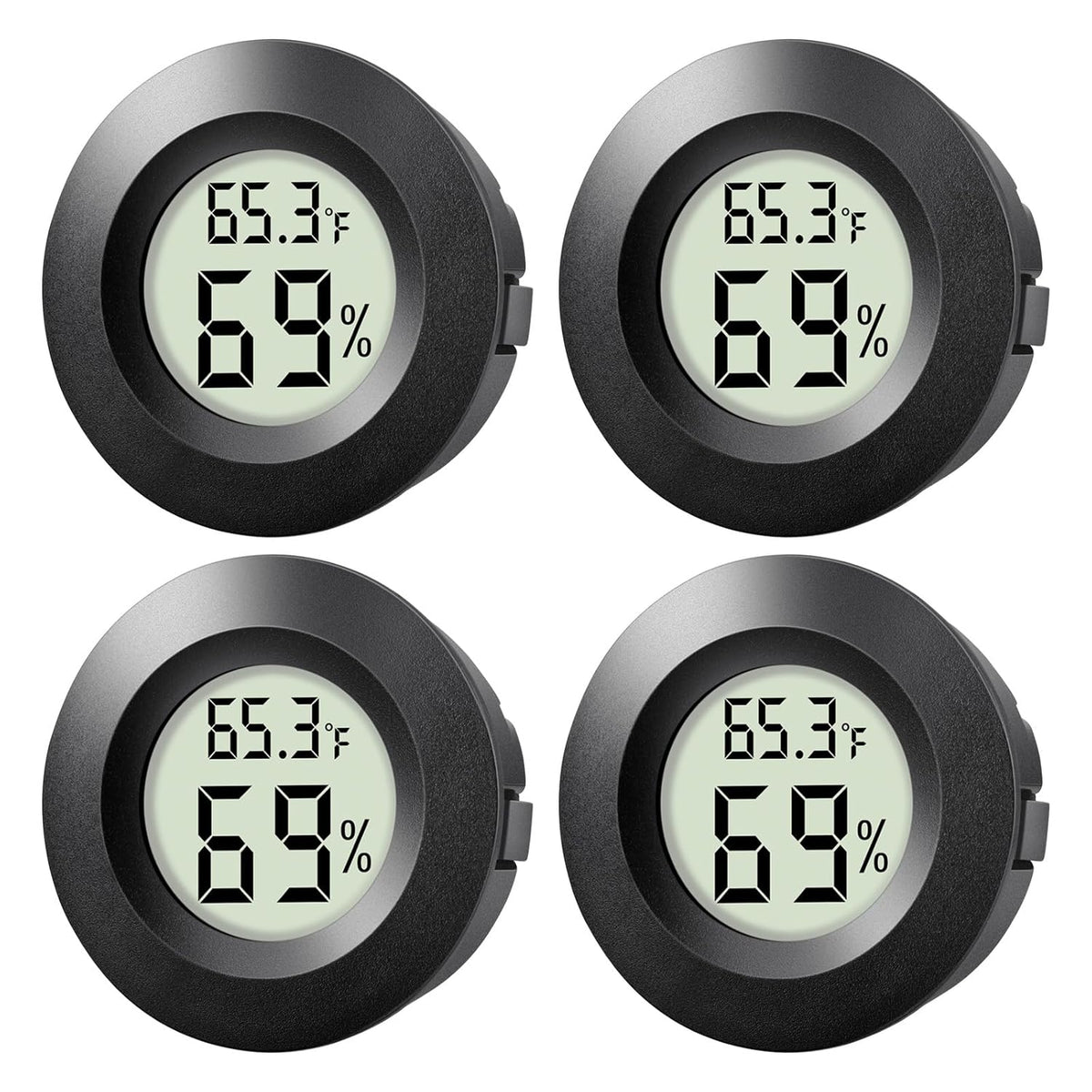 4-Pack Mini Hygrometer Thermometer Indoor Round Humidity Meter