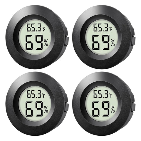 4-Pack Mini Hygrometer Thermometer Indoor Round Humidity Meter