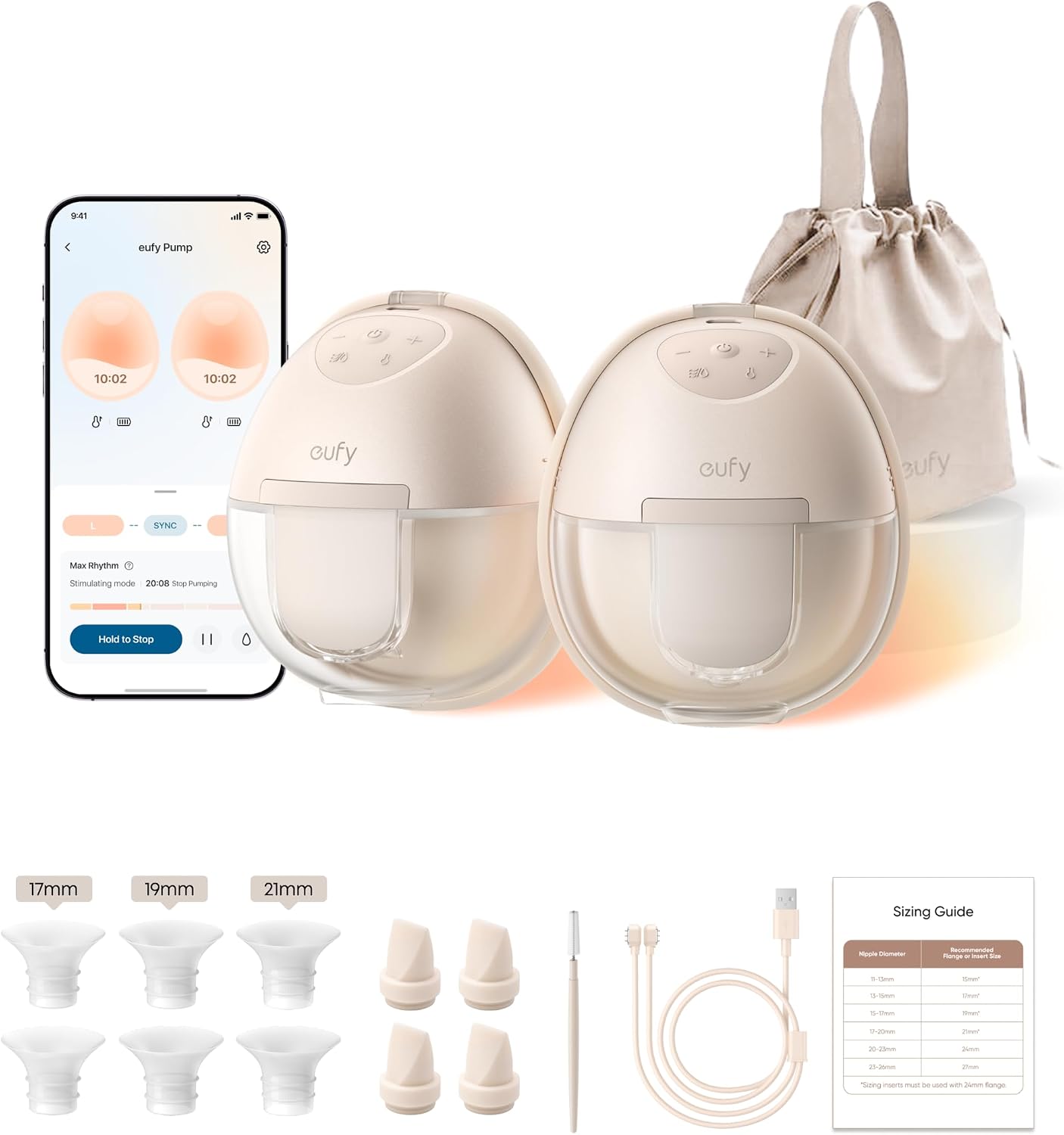 eufy Heated Wearable Breast Pump S1, HeatFlow, Hands-Free