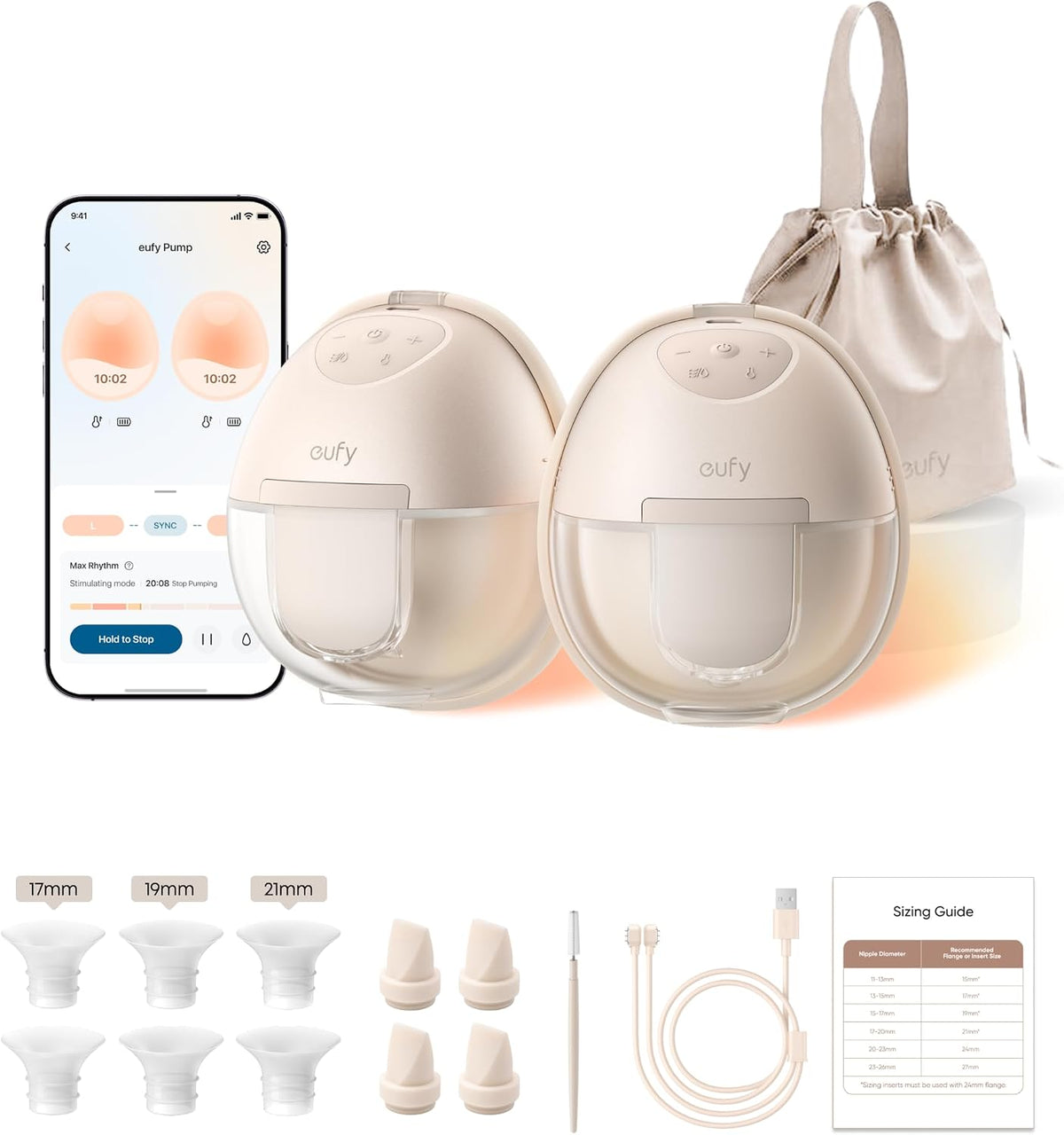 eufy Heated Wearable Breast Pump S1, HeatFlow, Hands-Free