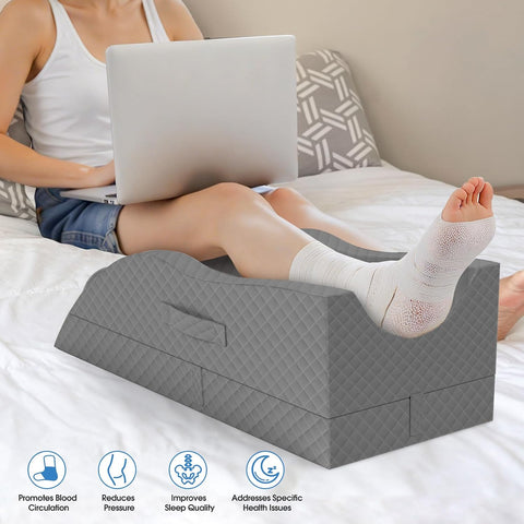 TranquilRelax Leg Elevation Pillows for After Surgery, Full Grey