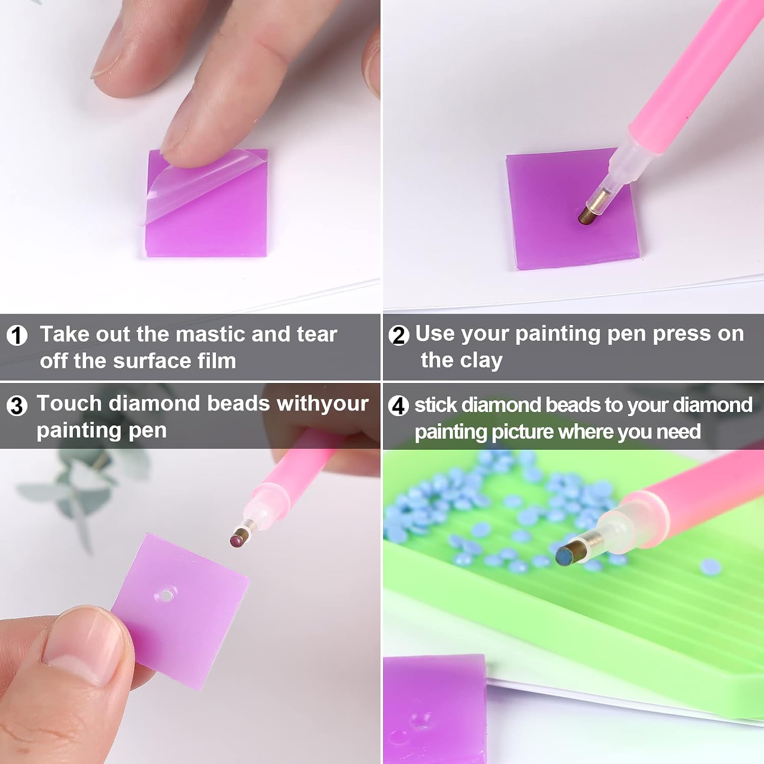 FEBSNOW 60Pcs Painting Glue Clay DIY Diamond Embroidery Wax Tool Set