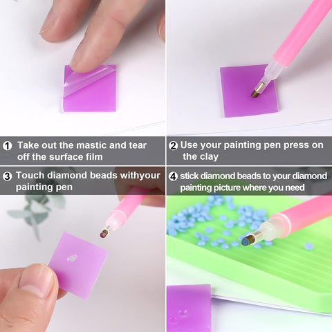 FEBSNOW 60Pcs Painting Glue Clay DIY Diamond Embroidery Wax Tool Set
