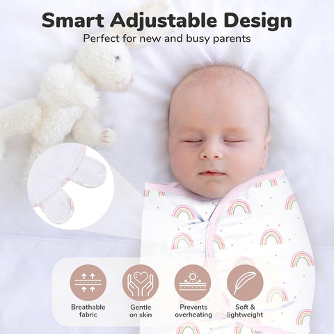 Organic Cotton Baby Swaddle Blanket, Newborn Swaddle Sack, Swaddler 7-14 lb