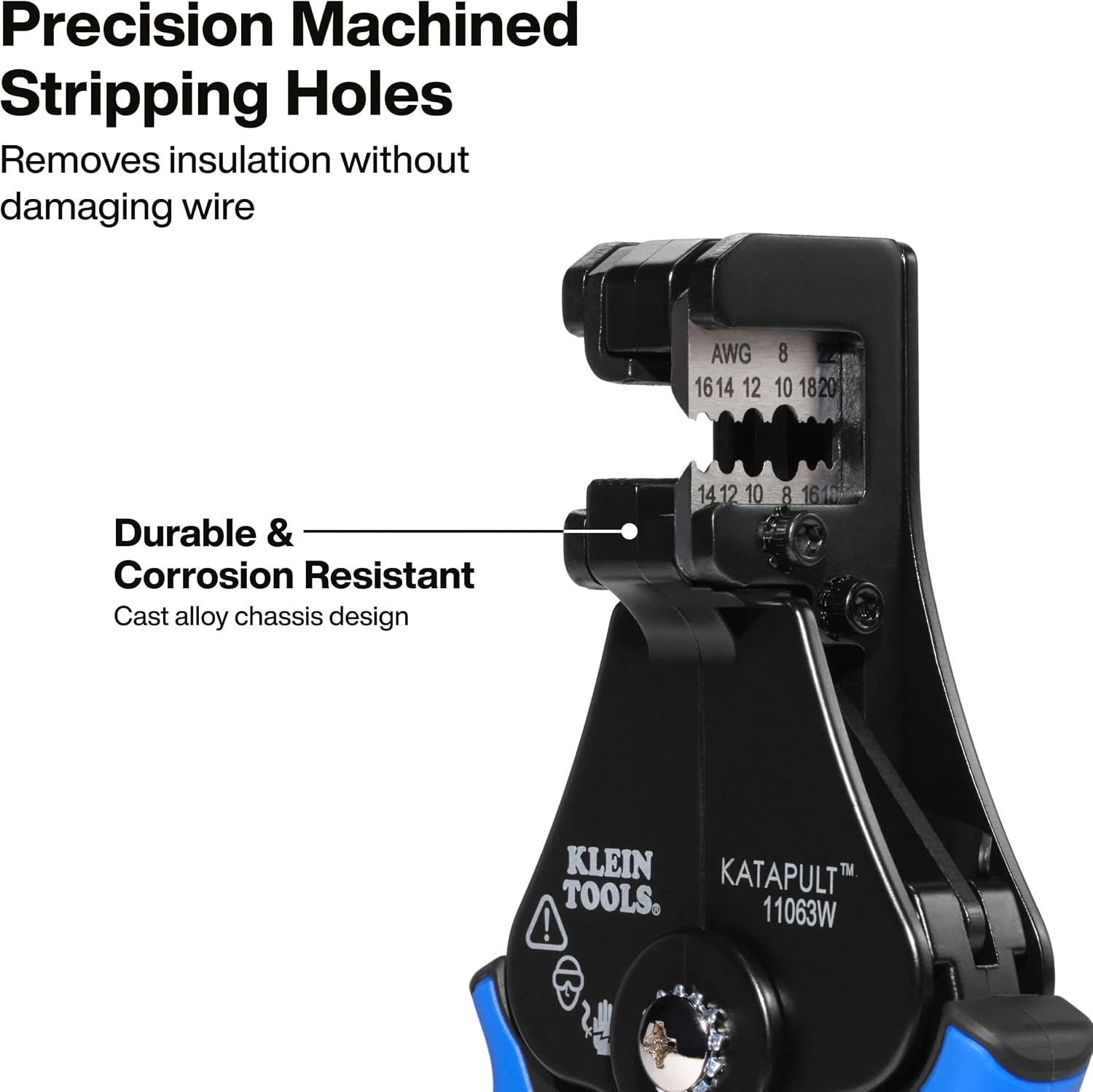 Klein Tools 11063W 7-Inch Heavy-Duty Automatic Wire Cutter/Stripper