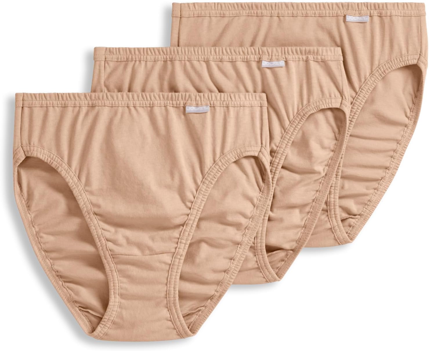 Jockey Women's Underwear Plus Size 100% Cotton Elance French Cut - 3 Pack