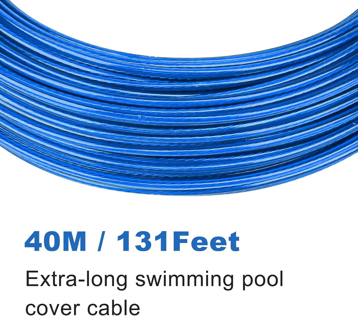 Pool Cover Cable,131CW 131-Feet Cable and Heavy-Duty Winch for Winter Safe Above Ground Swimming Pool Cove