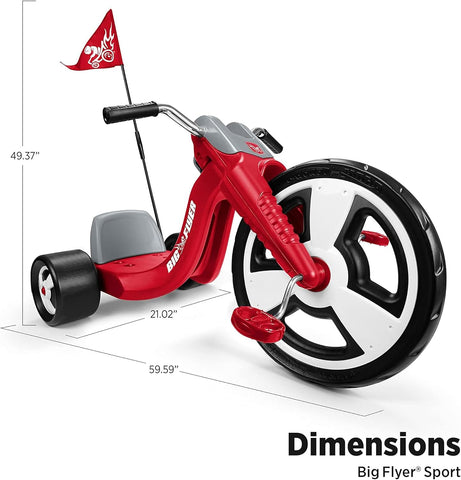 Radio Flyer Big Flyer Sport, for Kids 3-7, Tricycle for Kids