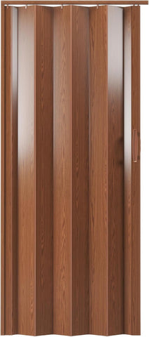 Studio Series 48" x 80" PVC Foldable Accordion Door, Walnut