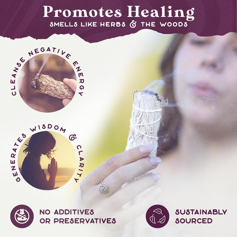 Purple Canyon Sage Smudge Kit - (12 Pack) - White Sage Smudge Sticks Incense Kit for Meditation Home Cleansing Aromatherapy and Smudge Rituals